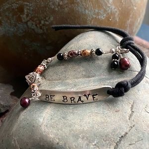 BE BRAVE Bracelet with Jasper, Pearls & Black Onyx